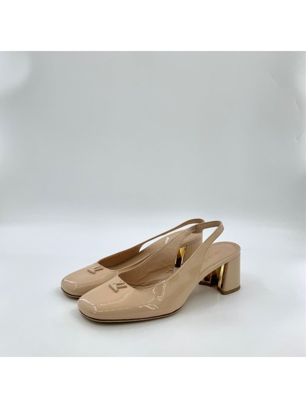 Louis Vuitton Swing Nude Leather Logo Mary Jane Pump
